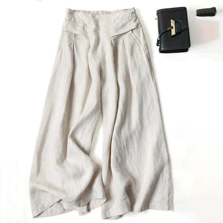 【Coton Et Lin】Pantalon Large Décontracté
