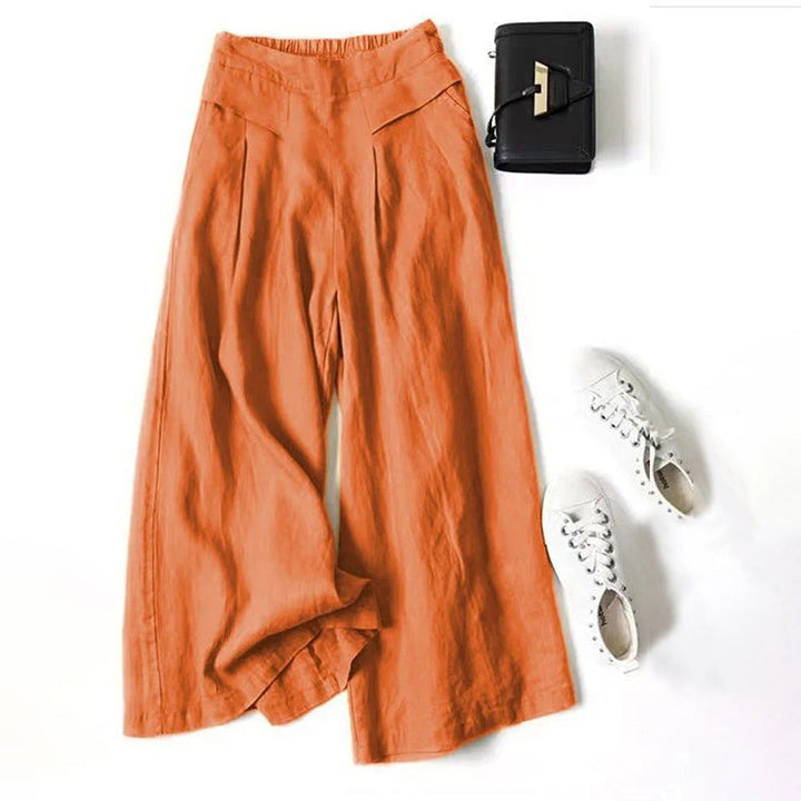 【Coton Et Lin】Pantalon Large Décontracté