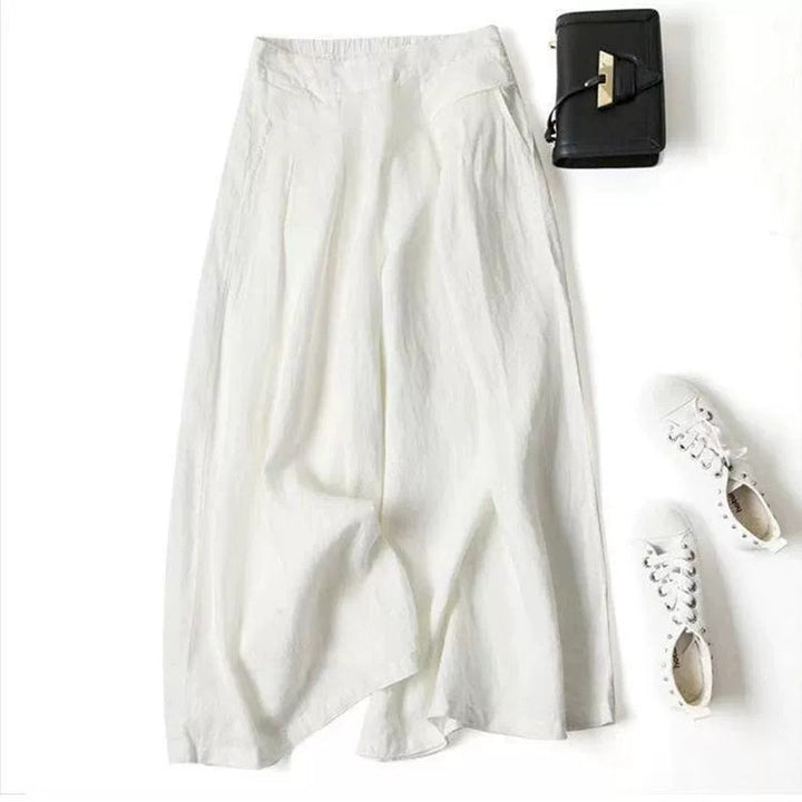 【Coton Et Lin】Pantalon Large Décontracté