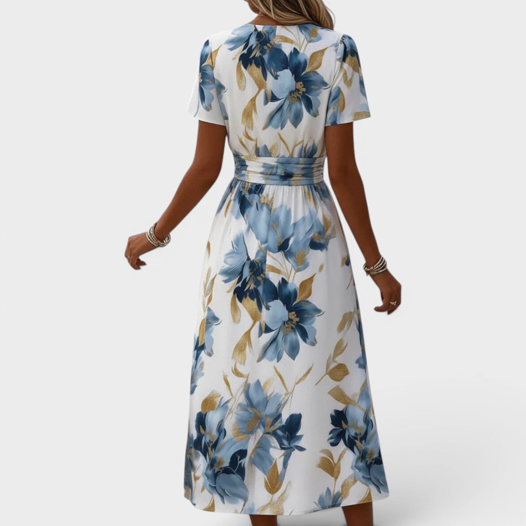 ALYSSA | Robe Midi Fleurie à Enveloppe