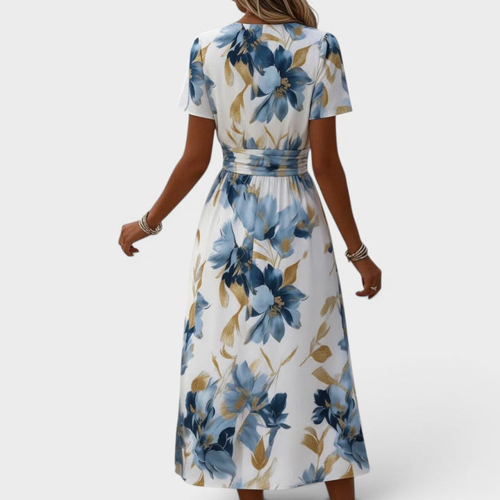 ALYSSA | Robe Midi Fleurie à Enveloppe