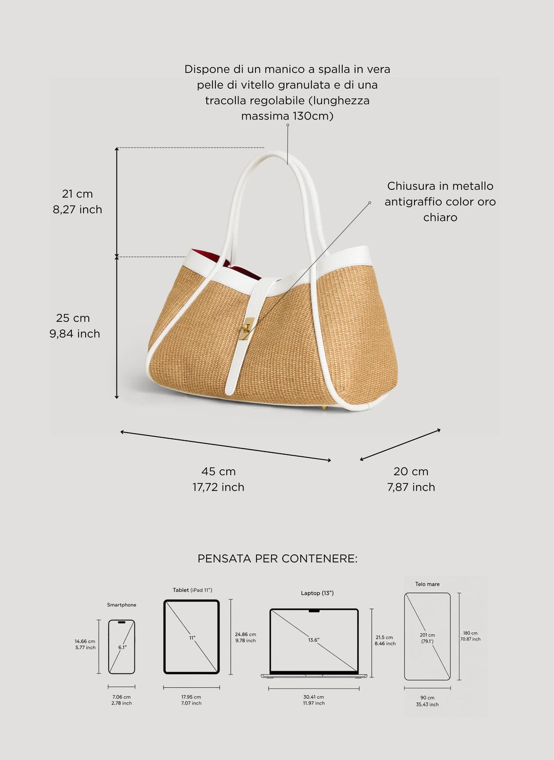 Sac Mayfair en cuir et Rafia blanche