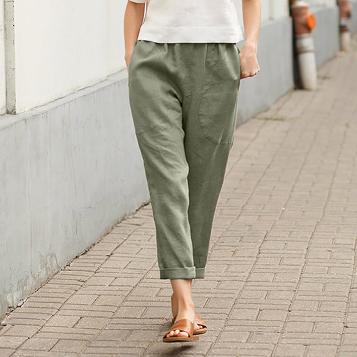 【Coton Et Lin】Pantalons Droits Décontractés