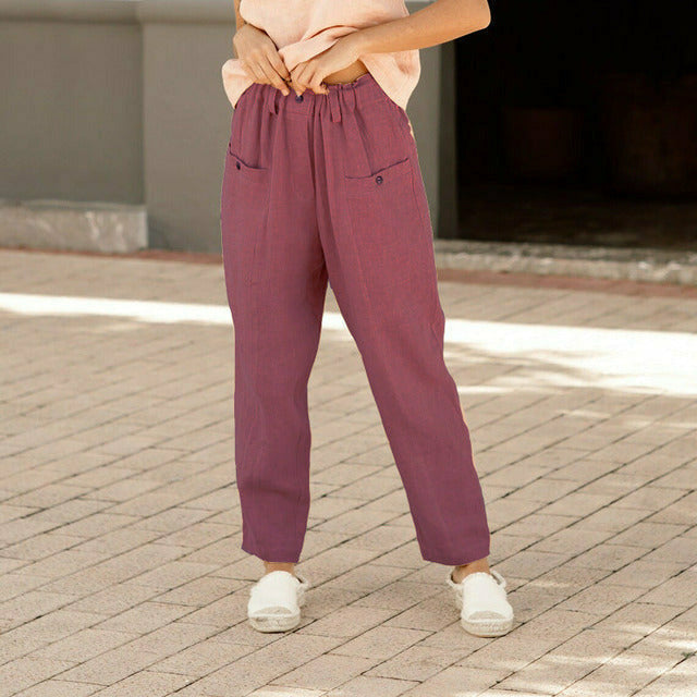 Pantalons Décontractés à Taille Élastique