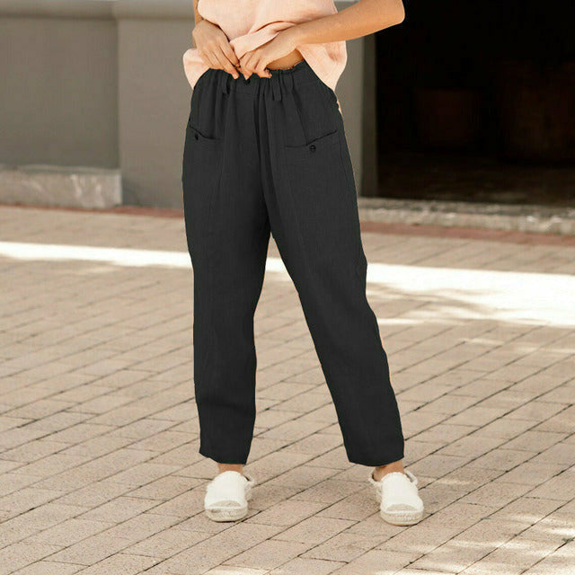 Pantalons Décontractés à Taille Élastique