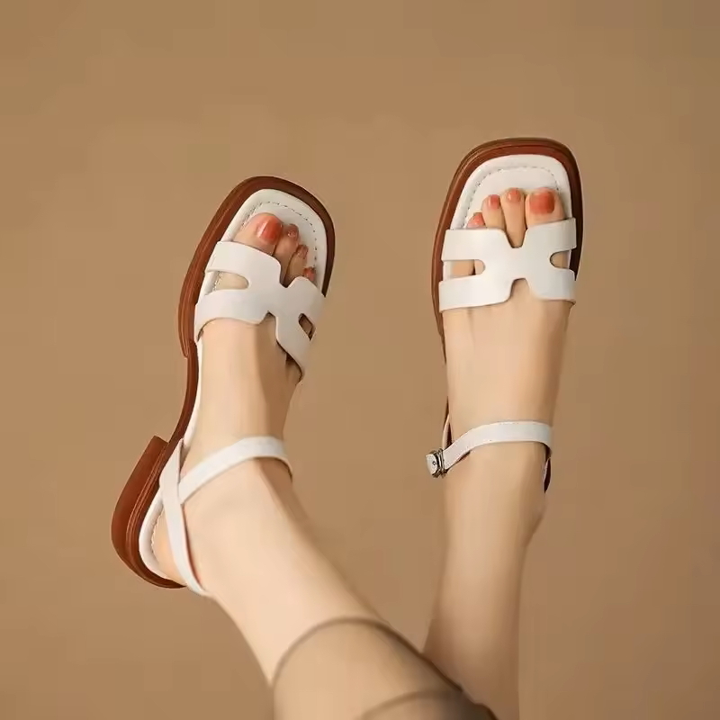 Emy™ Sandales en Cuir de Style Romain
