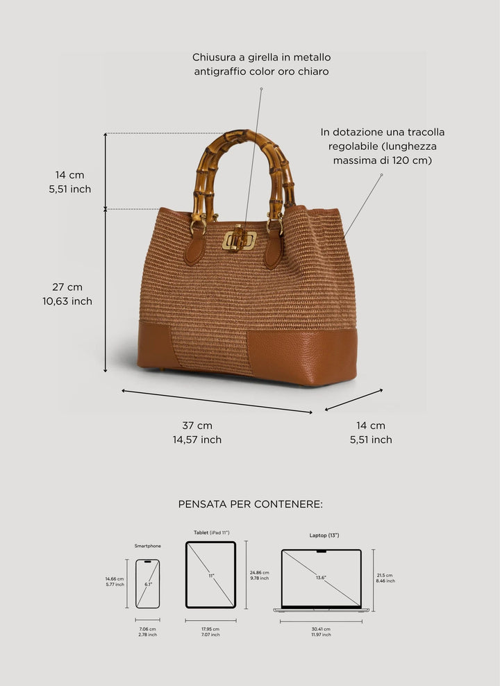 Sac Bamboo Babe en Cuir et Raphia Édition Limitée Cuir