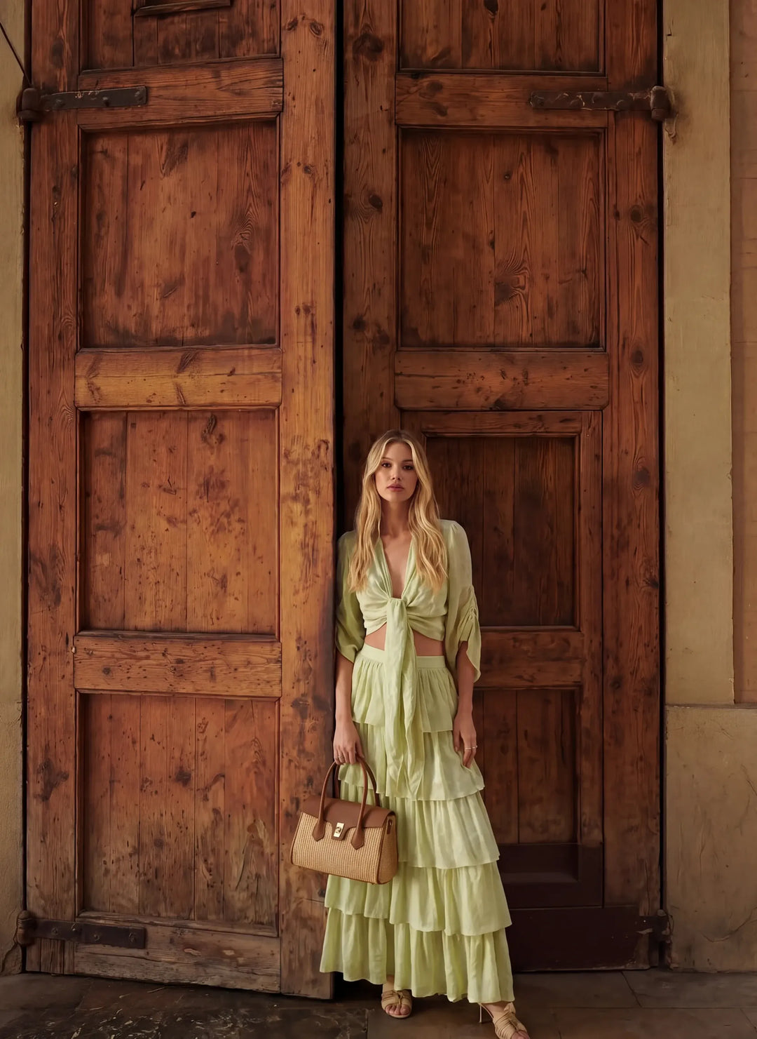Sac Cécile en Cuir et Raphia Cuoio