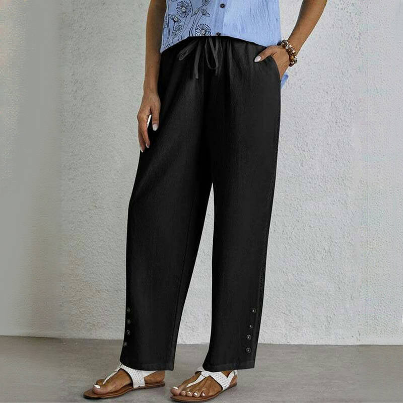 【Coton Et Lin】Pantalon Décontracté Confortable