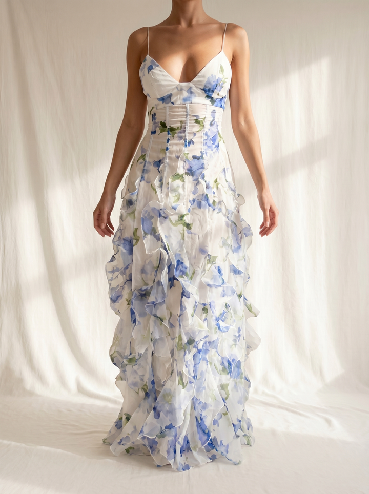 Uri | Robe Fleurie avec Volants