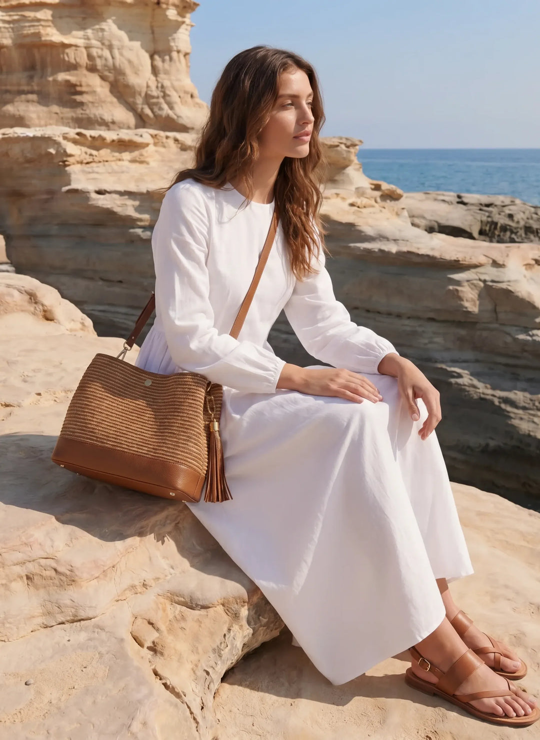 Sac Kendy en Cuir et Raphia Édition Limitée Cuir