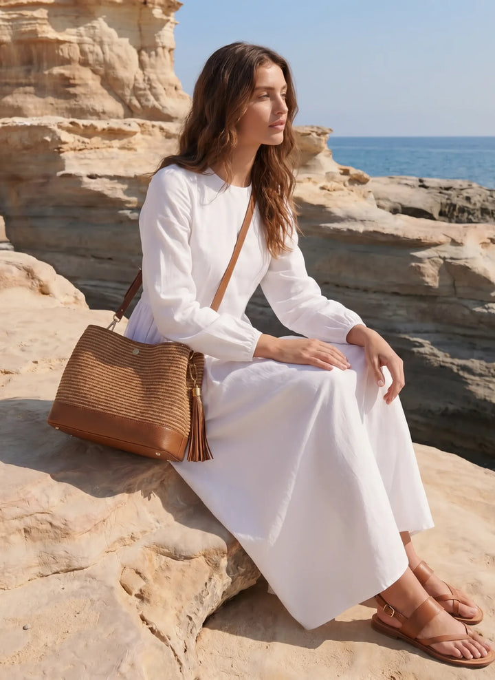 Sac Kendy en Cuir et Raphia Édition Limitée Cuir