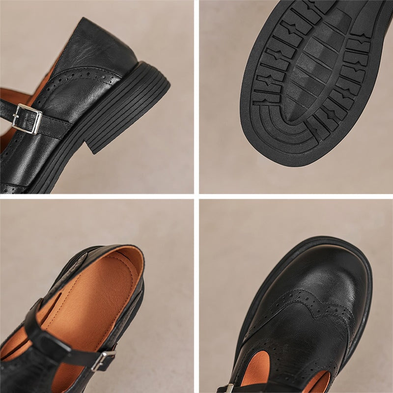 Elvara | Élégantes Mary Janes en Cuir