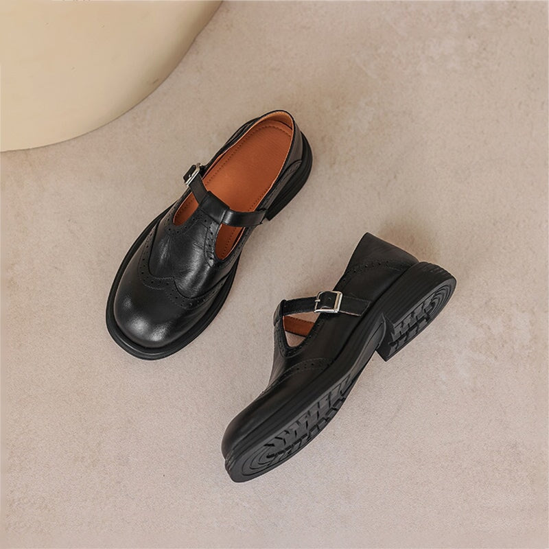 Elvara | Élégantes Mary Janes en Cuir