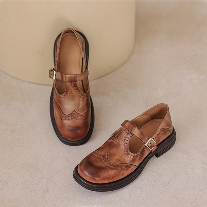 Elvara | Élégantes Mary Janes en Cuir