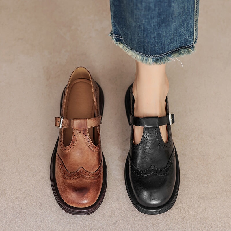 Elvara | Élégantes Mary Janes en Cuir