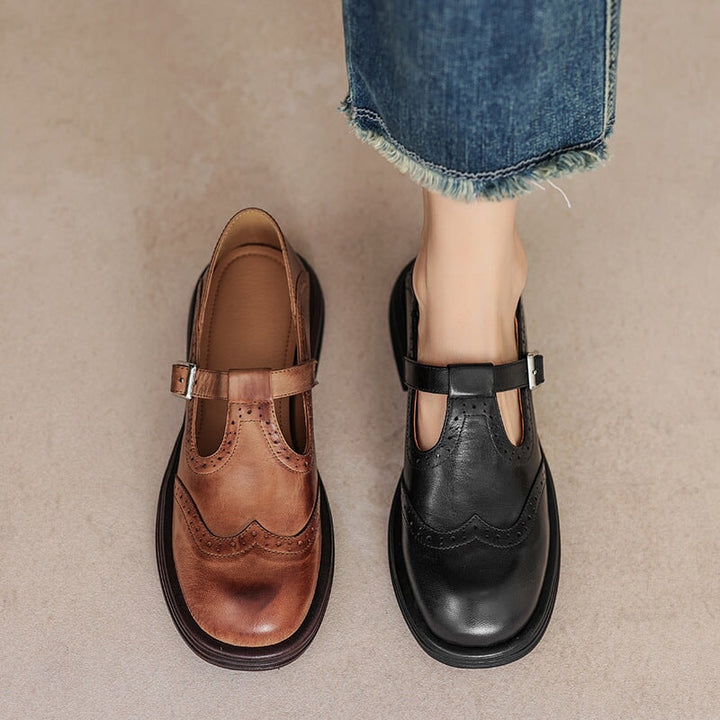 Elvara | Élégantes Mary Janes en Cuir