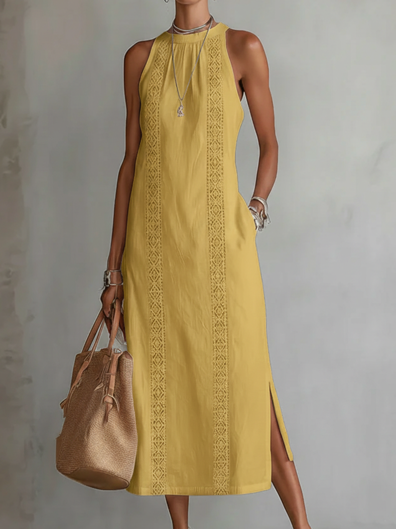 Aurevelle | Robe Midi Légère avec Broderie