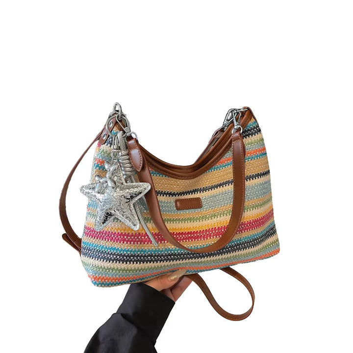 Le Sac à Épaule Boho Rayé